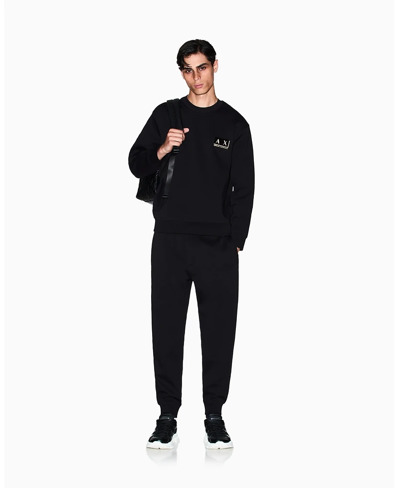 A|X Armani Exchange Men's Gold Logo Fleece Jogger