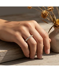 Bling Jewelry Cubic Zirconia Stackable Cz Eternity Thin 3MM Band Ring Sterling Silver