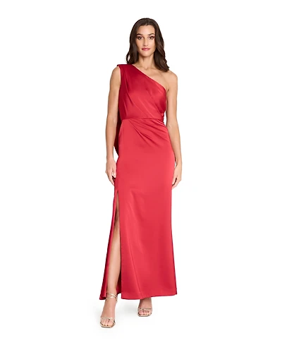 Tahari Asl Women's One Shoulder Drape Back Gown
