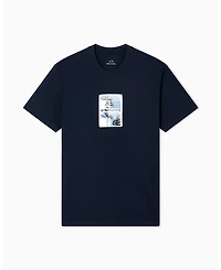 A|X Armani Exchange Men's Heavy Jersey Center Chest Grid Box T-Shirt