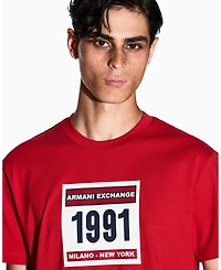 A|X Armani Exchange Men's Grid Box "1991" Logo T-Shirt