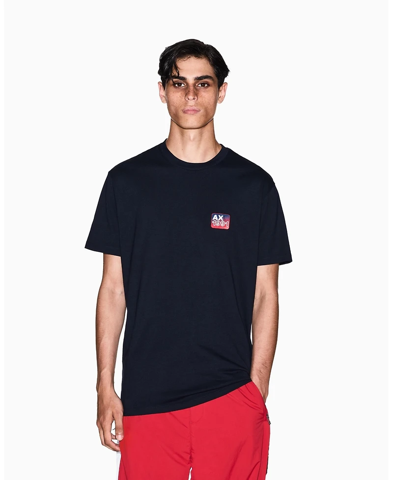 A|X Armani Exchange Men's Top Chest "A X 1991" Badge Graphic T-Shirt