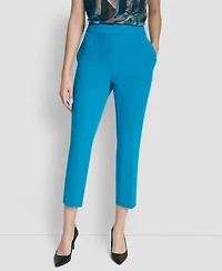 Dkny Women's Mid Rise Elastic Back Ankle Pants