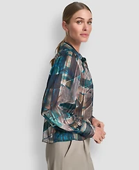 Dkny Women's Balloon Sleeve Shirt