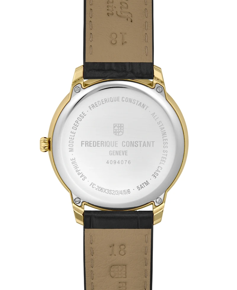 Frederique Constant Men's Moneta Moonphase Brown Strap Watch, 37mm