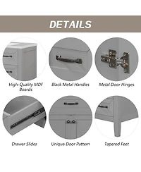 Casainc 36" Bathroom Vanity, Cabinet Base Only, with Drawers, Solid Frame and Mdf Board