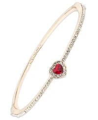Givenchy Glass Stone Gold-Tone or Silver-Tone Heart Bangle Bracelet