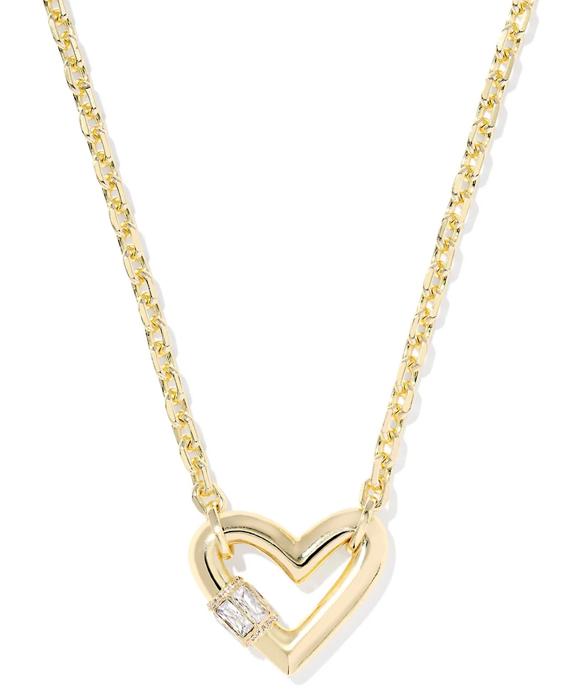Kendra Scott Cubic Zirconia 14K Gold Plated Over Brass Emery Heart Pendant Necklace