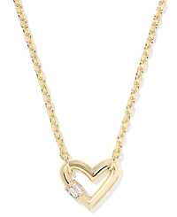 Kendra Scott Cubic Zirconia 14K Gold Plated Over Brass Emery Heart Pendant Necklace