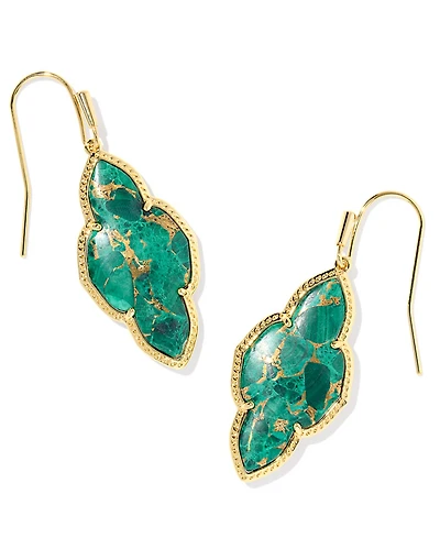 Kendra Scott 14k Gold-Plated Gemstone Medallion Drop Earrings