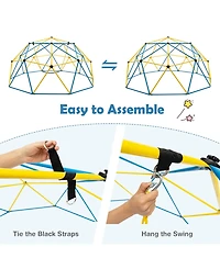 Sugift 10 Feet Dome Climber with Swing and 800 Lbs Load Capacity