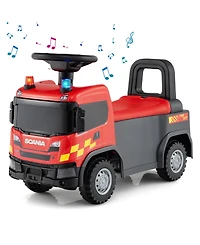 Kids Ride On Push Car Licensed Scania Truck Toy with Steering Wheel and Music