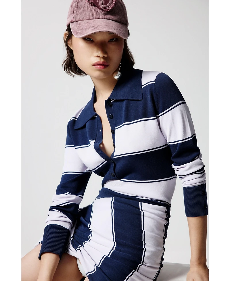 Desigual Women's Striped polo dress