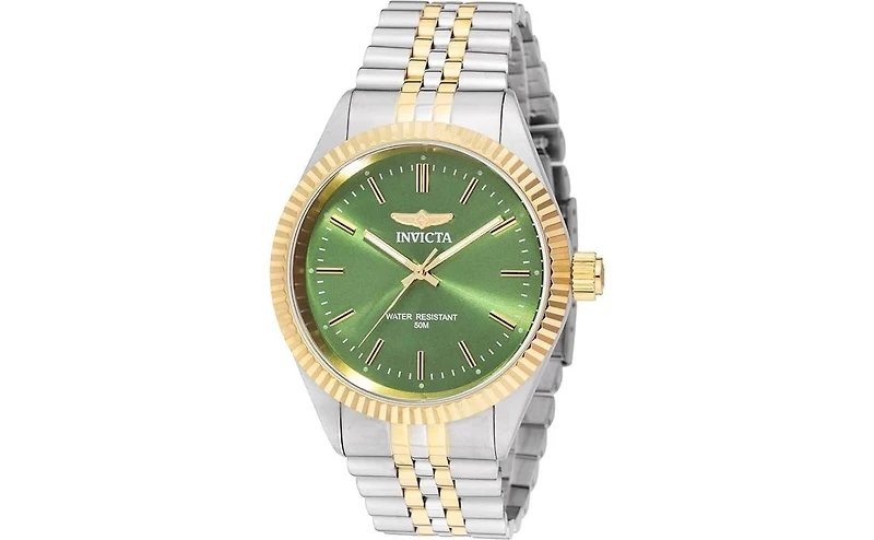 Invicta Men's Specialty Quartz 3 Hand Green Dial Watch