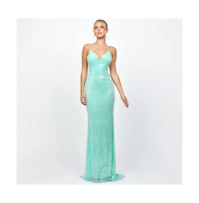 Bariano Indyana Sequin Strappy Back Maxi
