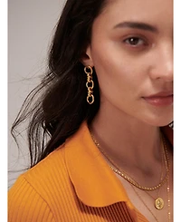 Ottoman Hands Zehra Chain Drop Stud Earrings
