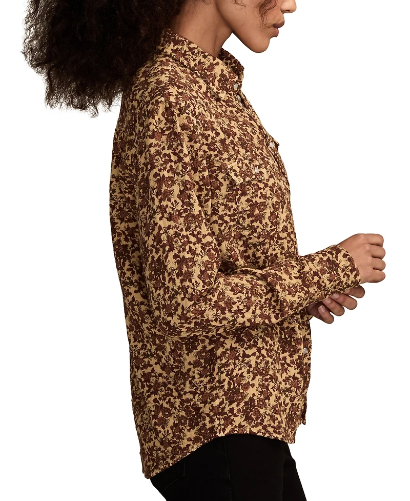 Lucky Brand Women's Printed Western Button Down Top
