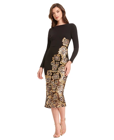 Dress the Population Women's Mara Bodycon Long Sleeve Dress