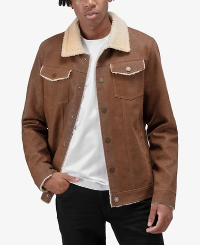 Xray Men's Jacket With Faux Shearling Lining