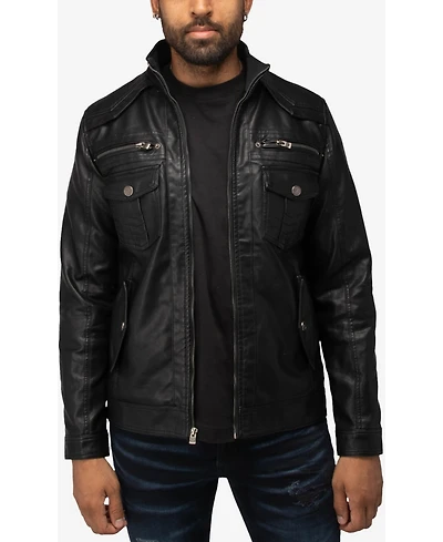 Xray Men's Utility Jacket With Faux Shearling Lining