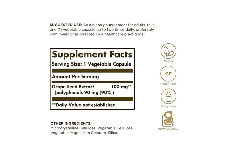 Solgar Grape Seed Extract ,100 mg ,60 Veg Caps
