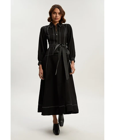 Karen Millen Women's Twill Maxi Dress