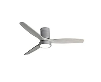 52-inch Modern Silver 3-Blade Flush Mount Fans Supports Remote Control 6-Speed Arbitrary Adjustment and Timing Function
