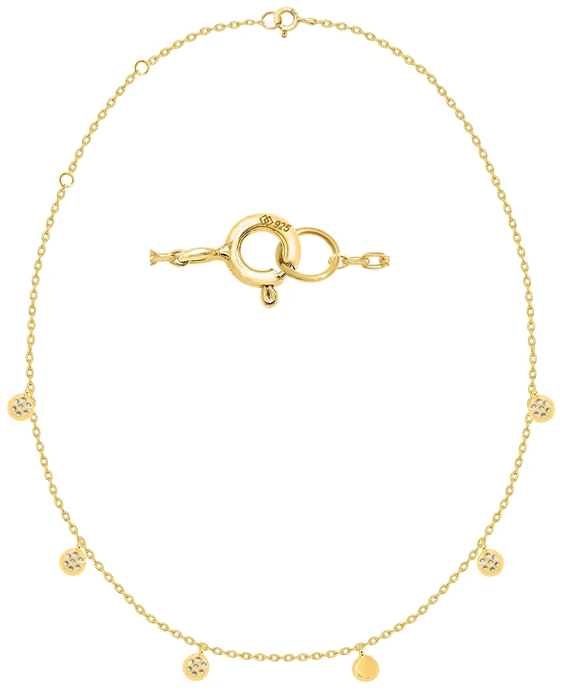 Macy's White Diamond Necklace (1/4 ct. t.w.) in 14K Gold Plating with Sterling Silver