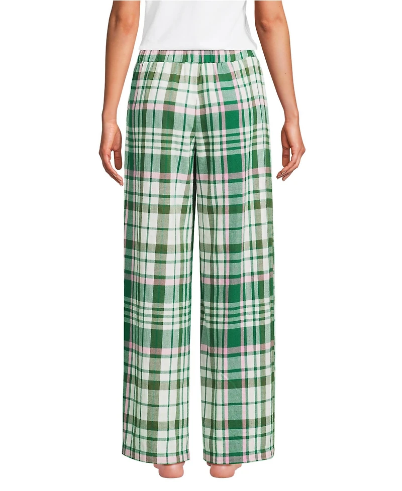 Lands' End Women's Flannel Wide Leg Sleep Pants
