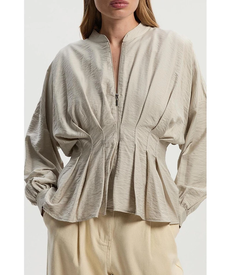 Karen Millen Women's Pleated Detail Woven Jacket