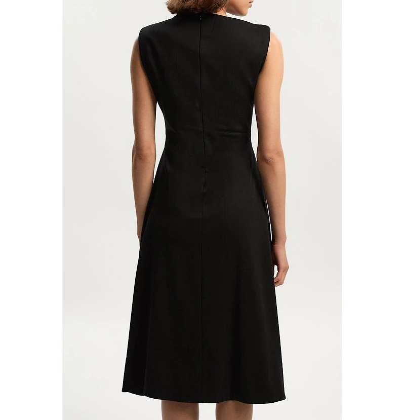 Karen Millen Women's Ponte Asymmetric Midi Dress