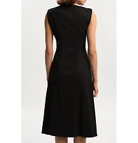 Karen Millen Women's Ponte Asymmetric Midi Dress