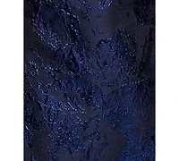 Xscape Petite Long Off-The-Shoulder Brocade Side Ruffle Gown