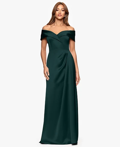 Xscape Petite Long Off-The-Shoulder A-Line Dress