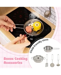 Sugift Kids Wooden Kitchen Playset with Realistic Lights and Sounds