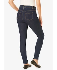 Woman Within Women's Tall Slim-Leg Stretch Comfort Denim Five-Pocket Jeans