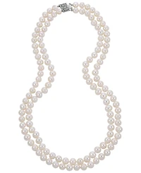 Macy's Cultured Freshwater Pearl (6-7mm) Two Strand Necklace in Sterling Silver