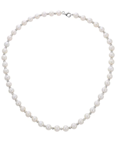 Macy's Cultured Freshwater Pearl (7-8mm) with Brilliance Beads Necklace in Sterling Silver