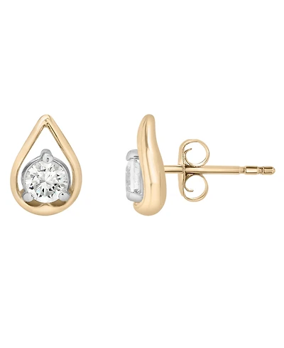 Macy's Diamond Drop Stud Earrings (1/4 ct. t.w.) in 14K Yellow Gold