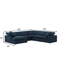 Furniture Fog 5-Pc. Fabric Chaise L-Sectional Sofa Set
