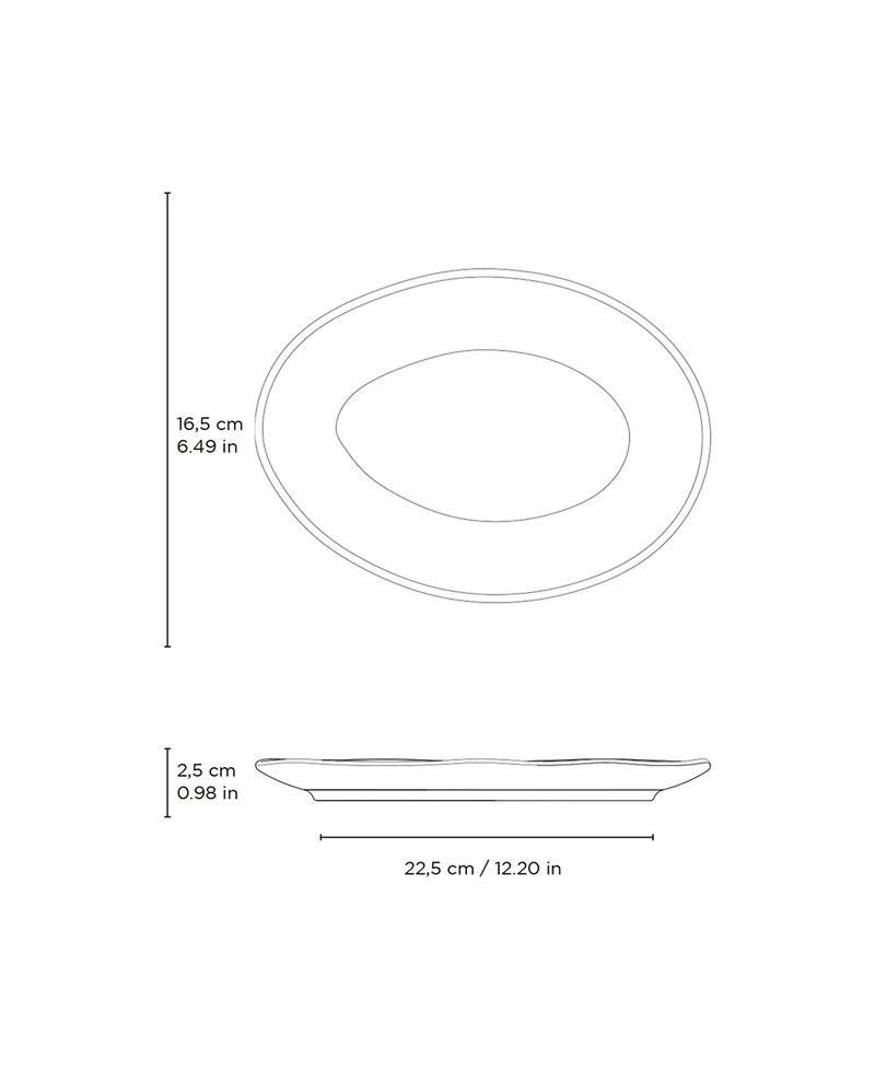 Porto Brasil Stoneware Oval Dessert Plates, Set of 6