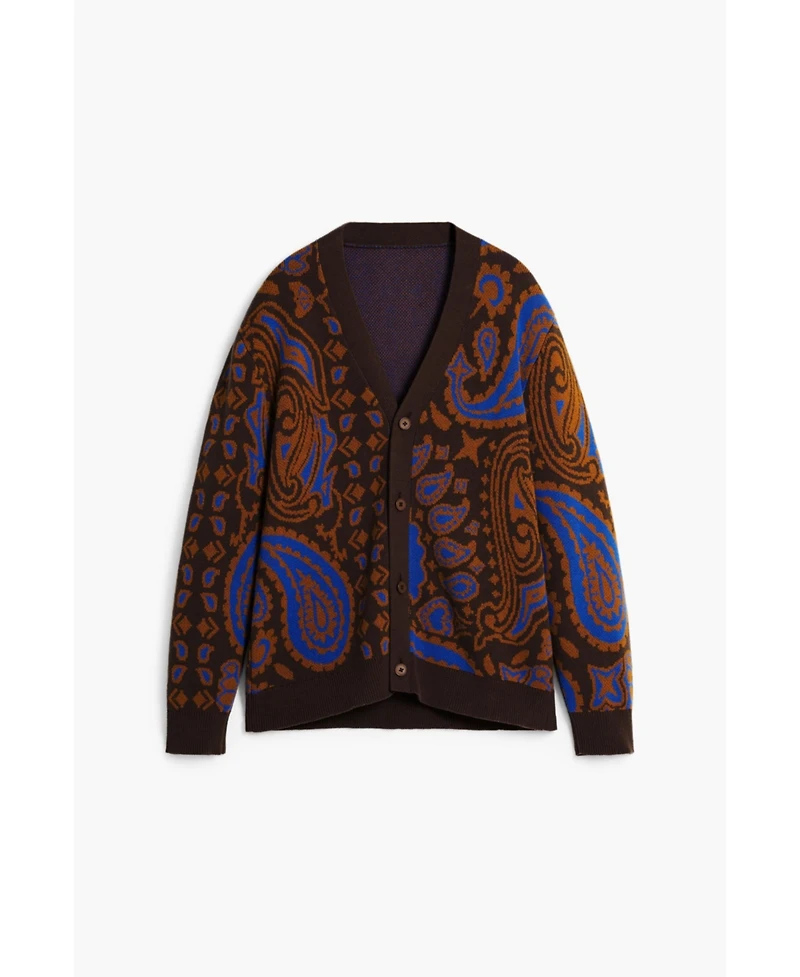 Desigual Men's Paisley cardigan sweater