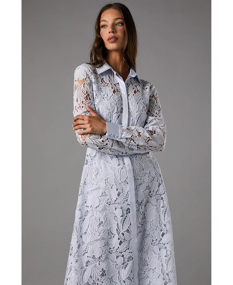 Coast Lace Long Sleeve Shirt Dress