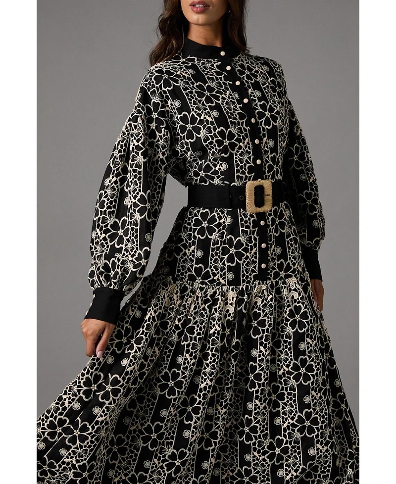 Coast Women's Long Sleeve Belted Shirt Dress