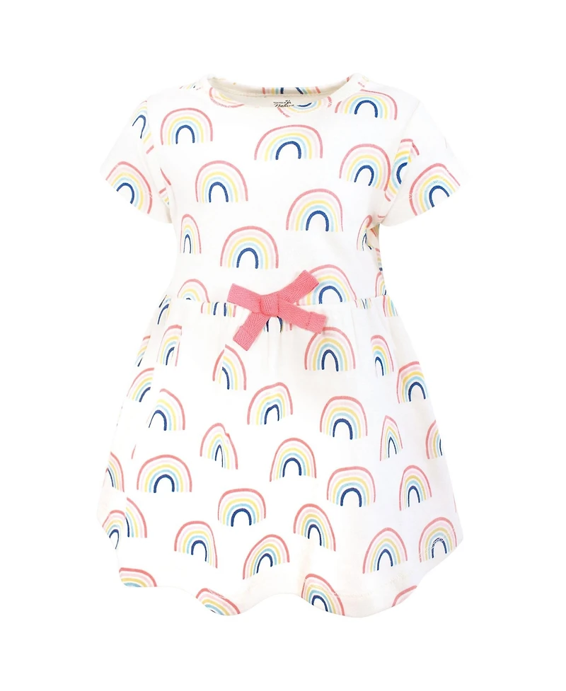 Touched by Nature Baby Girls Comfy Natural Cotton Dress & Cardigan Set
