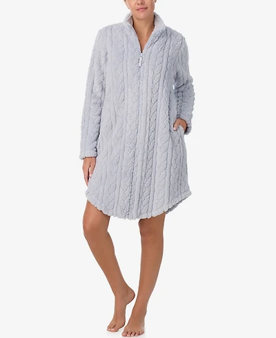 Ellen Tracy Women's Textured Long Sleeve Robe