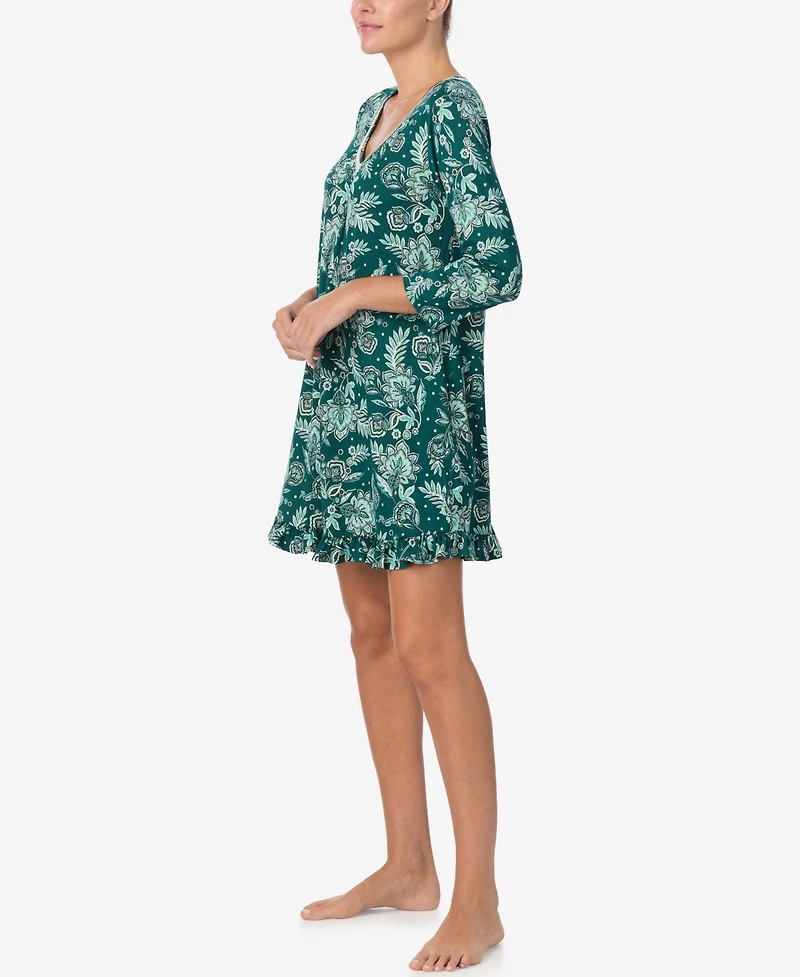 Ellen Tracy Women's Printed V-Neck Chemise
