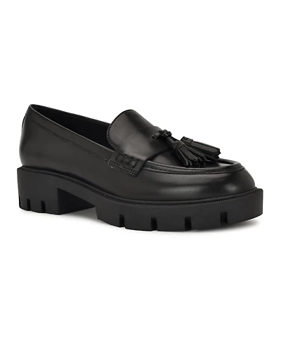 Nine West Womens Marela Tassel Lug Sole Loafers