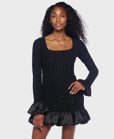 Alex & Sophia Women's Sequin Long Sleeve Dress