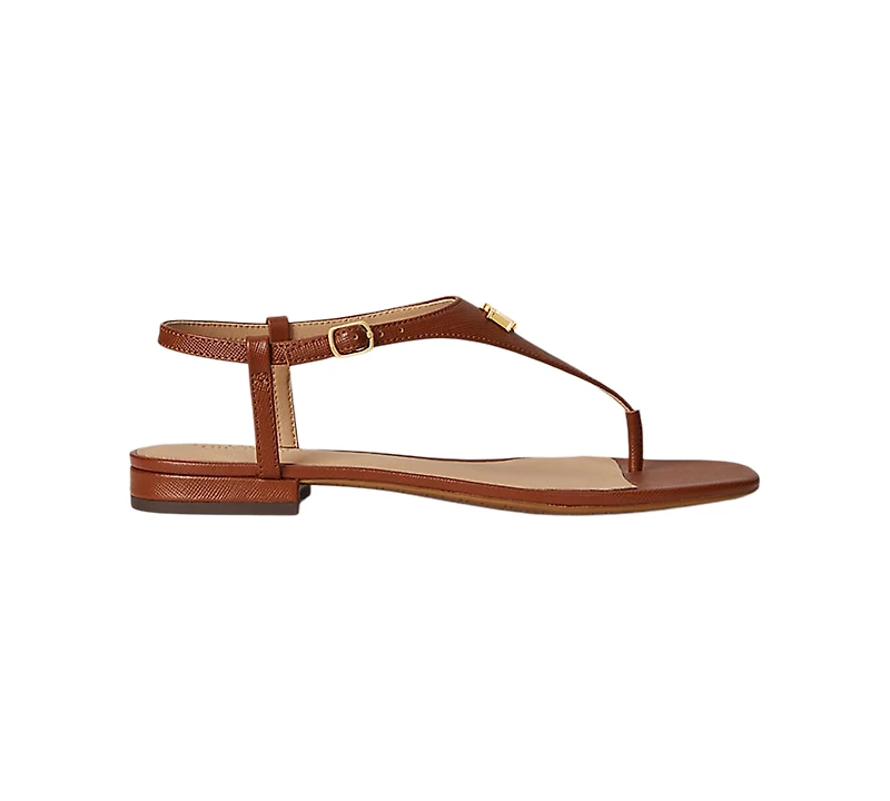 Lauren Ralph Lauren Everley Ii Crosshatch Leather Sandal